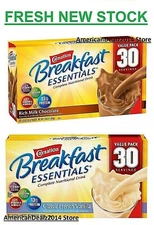 Carnation Breakfast Essentials Powder Drink, Choose Chocolate, Vanilla, (30 ct.)