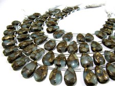 10 strands Gray Oyster Turquoise Pear Shape Plain Size 10x16mm To 12x20mm