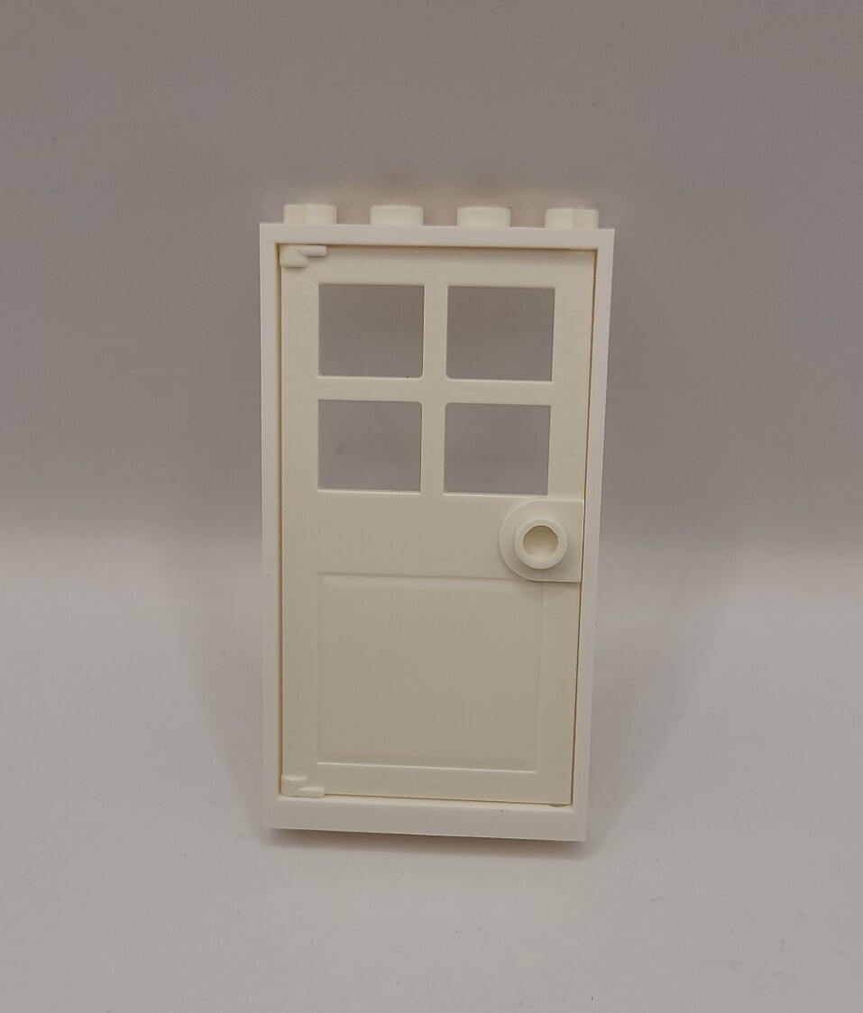 LEGO White Door Frame 1 x 4 x 6 & Trans Clear Door ID 60596