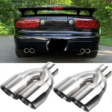 Dual 2.5 To 3.5 Quad Exhaust Tip Double Wall For Pontiac Firebird Trans Am Ws6
