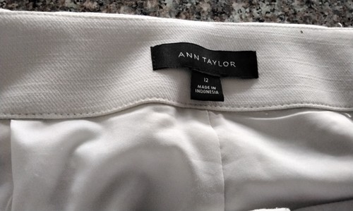 Ann Taylor dress pants Polyester/Rayon lined White-off 12 - Picture 8 of 8