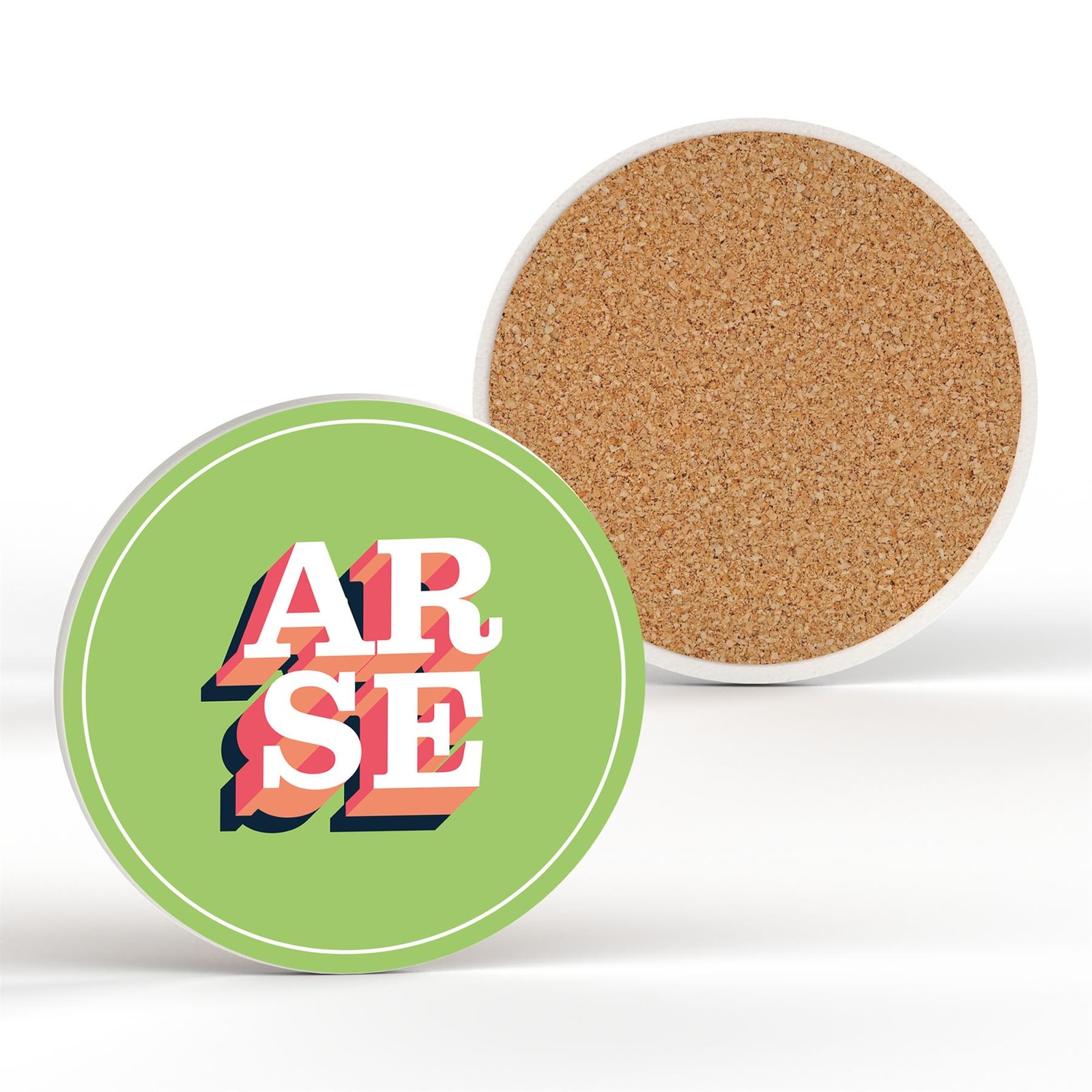Arse Humour Themed Funny Ceramic Coaster Secret Santa Gift Idea