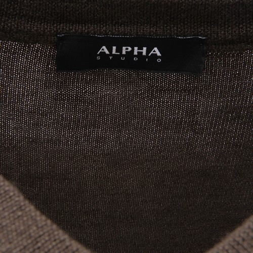 2684AF maglione uomo ALPHA STUDIO green wool v-neck sweater man - Imagen 4 de 4