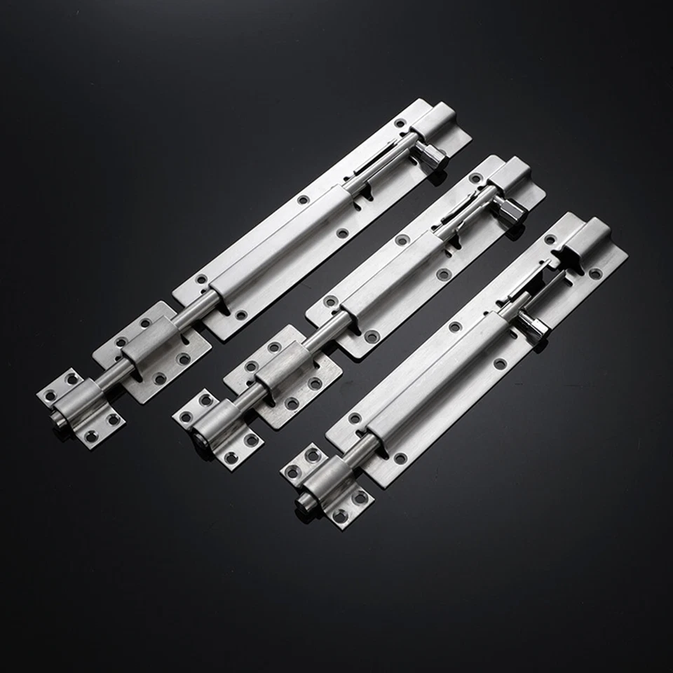 4 piezas pestillo de perno de barril de puerta 3 pulgadas, pestillo de seguridad de acero inoxidable cerradura deslizante Foto 4 de 4