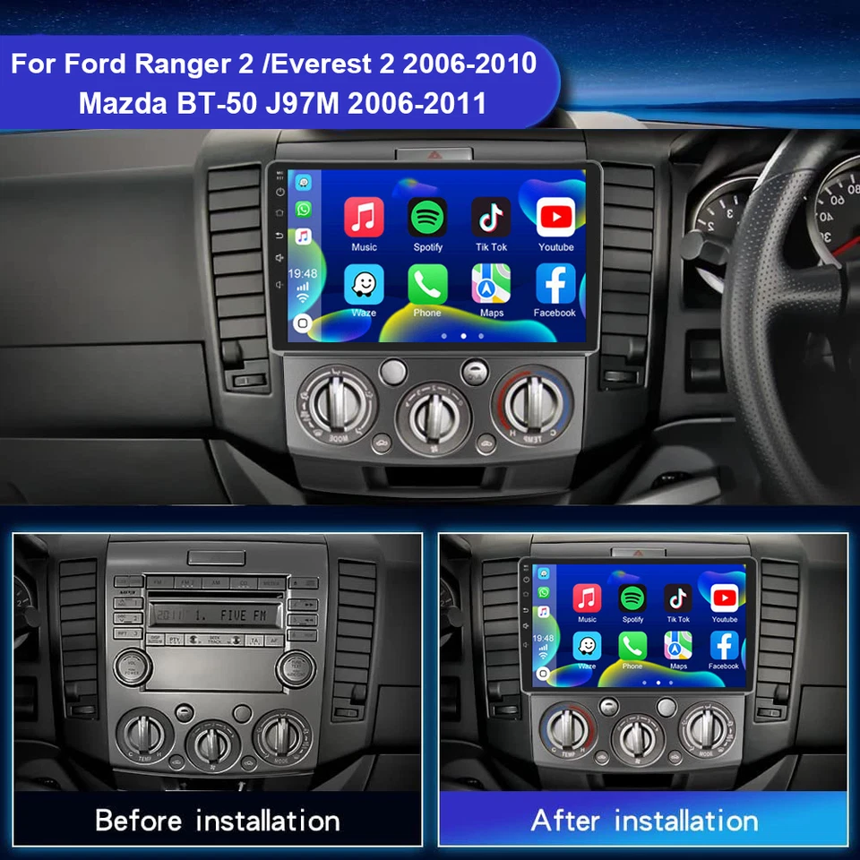 Für Ford Ranger PJ PK 2006-11 Android 14 Auto Radio DAB+ GPS Navi QLED 6GB+128GB - Bild 2 von 4