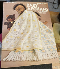 Vtg Rare Leisure Arts BABY AFGHANS To Knit  Crochet 1976 Leaflet 64