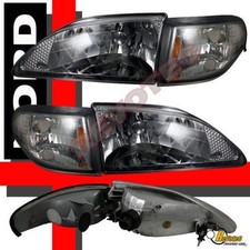 1994-1998 Ford Mustang Smoke Headlights Corner Signal Lights Set