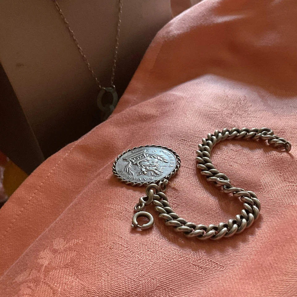 bracciale grumette argento moneta argento antica Bavaria - Immagine 2 di 4