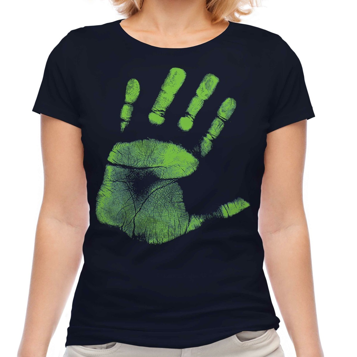 HAND PRINT PRINTED LADIES T-SHIRT FASHION TOP HIPSTER SWAG TRENDY