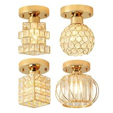 Crystal Ceiling Light Close to Ceiling Lighting Fixture LED Mini Chandelier