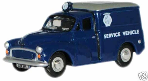VANS Oxford 76MM054 Morris Minor NRMA Van Blue 1 76 Scale 00 Gauge T48 Post