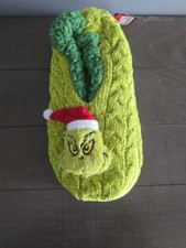 Dr. Seuss The Grinch w/ Santa Hat Knit Slipper Socks Bioworld Size S/M