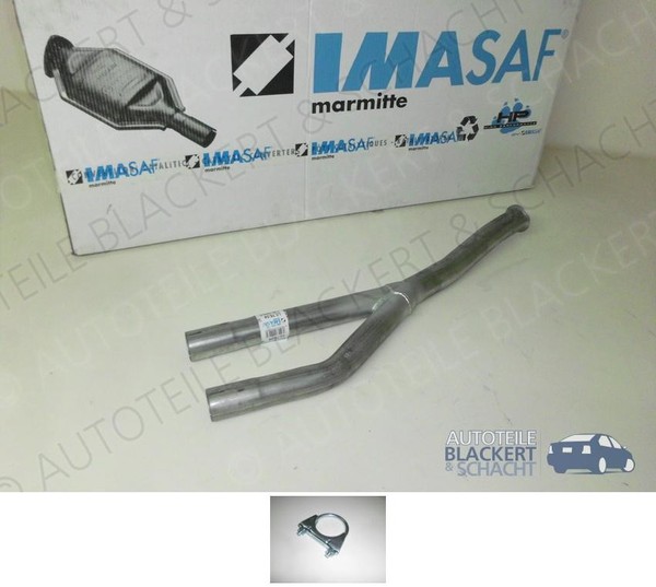 Imasaf Auspuff Zwischenrohr + Schellen für Lancia Gamma 2.0 Berlina 1981-1984-image