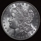1899 P - Morgan Dollar $1 - Gem BU++ - Cleaned Obverse