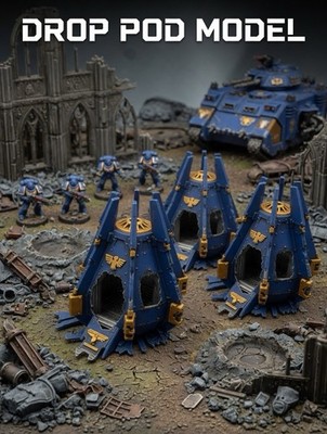 Warhammer 40K Drop Pod Gelände Landschaft 3D gedruckt Space Marine Schlachtfeld Modell