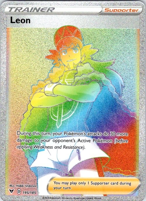 Leon (Secret) Holo Secret Rare SWSH04: Vivid Voltage 195/185 NM