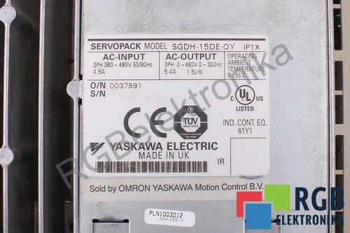 YASKAWA SGDH-15DE-OY SERVOPACK ID9089 - Picture 5 of 5