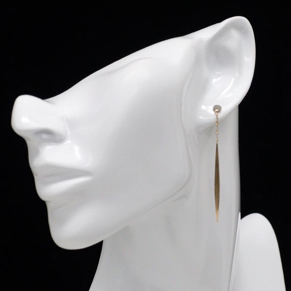 K10YG design earrings - Auth free shipping from Japan- Auth SELBY_JAPAN