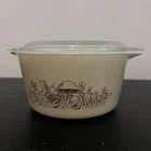 Vintage Pyrex 473-B Forest Fancies Mushroom Casserole Baking Dish w/ Lid 1 qt