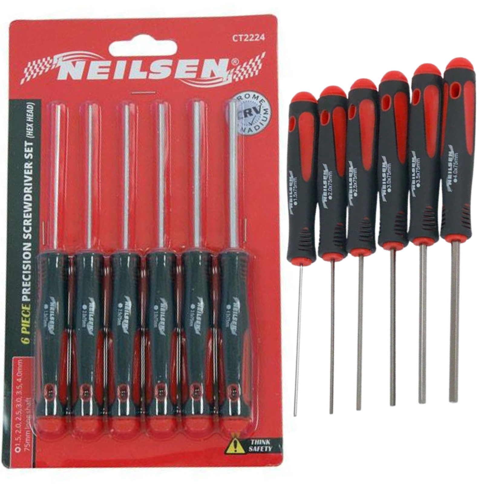 Precision Hex Screwdriver Set Allen Key 1.5 2 2.5 3 3.5 4 Screw Driver Tool Set