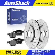 Front Drilled Slotted Brake Rotors Premium Ceramic Pads for Ford Focus