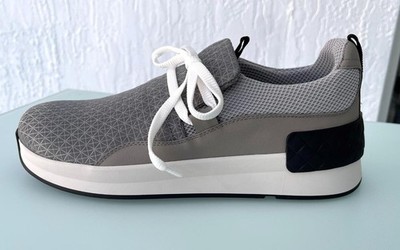 Bottega Veneta Gray Nylon & Leather Men's Sneaker Shoe, Eur 39.5 (Model 548353)