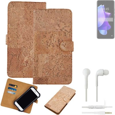Handyhülle für Tecno Pop 7 + Kopfhörer Kork Hülle Handy Case Cover