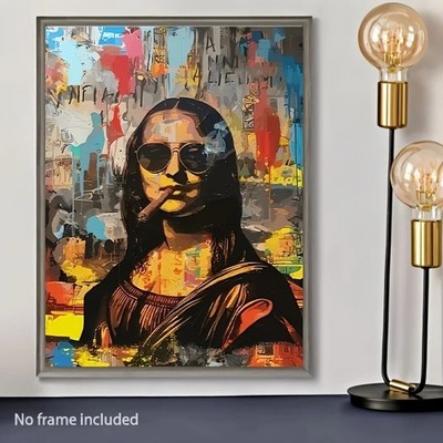 Funny Mona Lisa Graffiti Pop Wall Art Canvas Abstract Painting