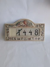 Santa Barbara Ceramic Address Plaque Sea Shells Ocean 1994 signed Vtg NOS