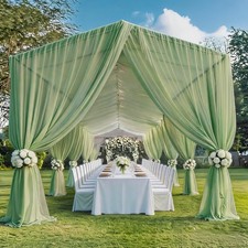 WENSINL Sage Green Wedding Ceiling 60"W x 360"L Pack of 10 ,