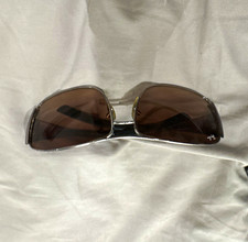 Ray-Ban Women's Wrap Sunglasses Silver Frame Brown Tinted Lenses w/ Case