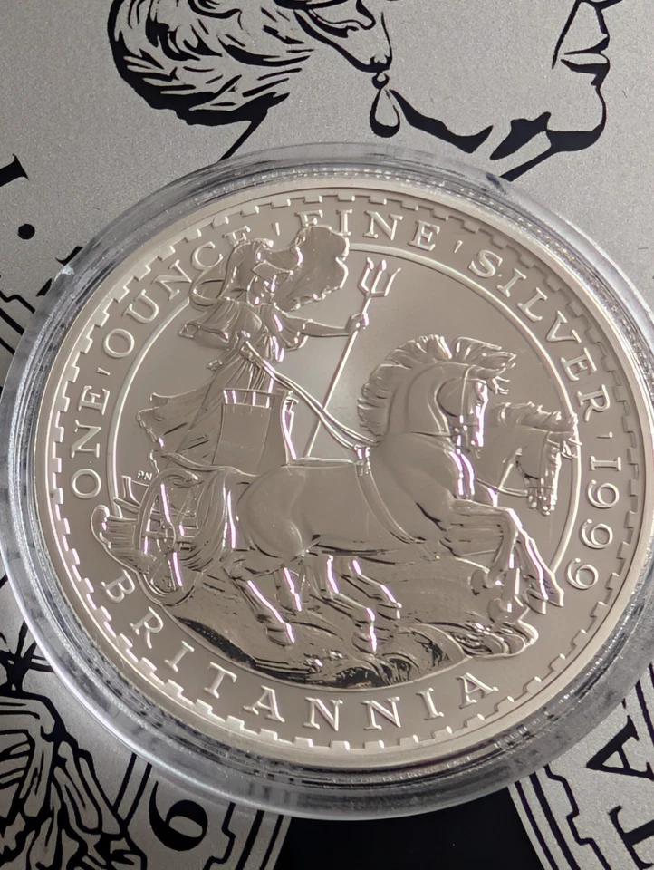 1999 Silver Britannia 1oz Coin in Capsule Royal Mint - Image 2 of 4