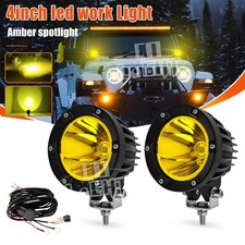 2X 4" Amber LED Work Light Bar Spot Pods Offroad Truck ATV Driving Fog Lamp Kits