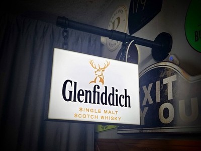 Glenfiddich Scotch Whisky Hanging LED Light Box Sign Bar Decor USB