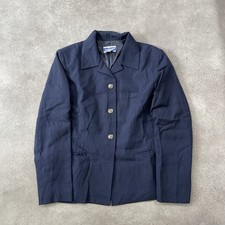 Pendleton Blazer Women's 4 Vintage Linen Blend Long Sleeve Coat, Navy Blue