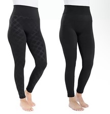 MUK LUKs Strumpfleggings Fleece-gef schwarz/schwarz Größe L/XL 2er Pack