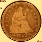 1853 Arrows+Rays United States Seated Liberty Silver Quarter G-4 NO RESERVE