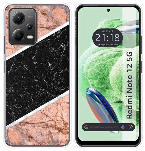 NC YiKaDa Cover Per Xiaomi Redmi Note 9T 5G - Custodia Morbida In TPU Effetto Marmo Verde - 5