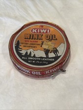Vintage KIWI MINK OIL WITH SILICONE Polish With Tin.