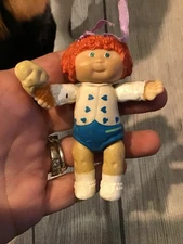 Vintage Cabbage Patch Kids Girl Red Hair Figure 3 Inch Posable W/ice Cream 