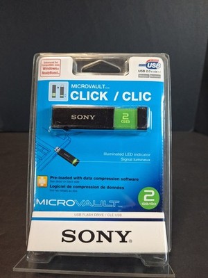 Vintage Sony Micro Vault  Click / Clic USB 2.0 1.1 2GB
