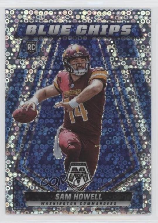 2022 Panini Mosaic Blue Chips No Huddle Silver Prizm Sam Howell Rookie RC 0y7m