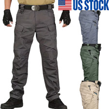 Military Tactical Mens Cargo Trousers Hiking Outdoor Working Pants Waterproof US