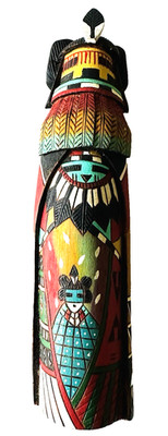 Hopi Vintage Indianer Tim Pavatea Kachin Mana handbemalt Holzschnitzerei
