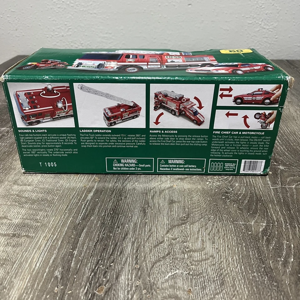 Hess 2024 Fire Truck w/ Car & Motorcycle 60th Anniversary NEW IN BOX - Image 4 of 4