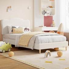 Image of  Bed Frame Platform Bed Velvet Upholstered Bed Frame Double/Single for Girls/Boy