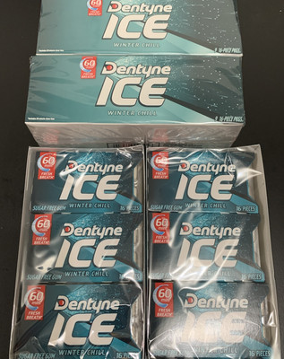 (Short Date) 4 Boxes Dentyne Ice Winter Chill 576 Pieces Sugar Free Gum
