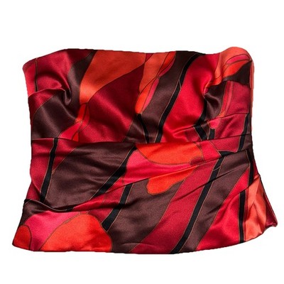 Kay Unger Vintage 100% silk Bustier Top Size 6 Multicolor Floral Print
