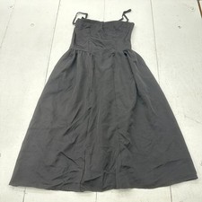 Shein Black Pocketed Corset Style Spaghetti Strap Flowy Maxi Dress Women's Small