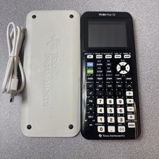 TEXAS INSTRUMENTS TI-84 PLUS CE w/ COVER Grey TESTED WORKS WITH CORD
